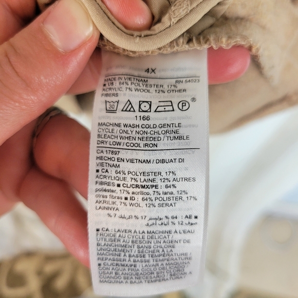 Old Navy Soft Brushed Utility Shacket Wool Blend Camel Tan Size 4X - Picture 8 of 11